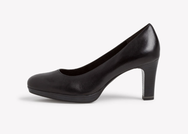 sort sko m. høj hæl og plateau
